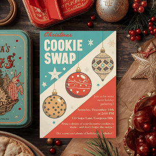 Convites Trocadilho de Biscoitos de Natal Vintage de Meados