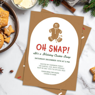 Convites Trocando biscoitos de gengibre "Oh Snap!" nas fest