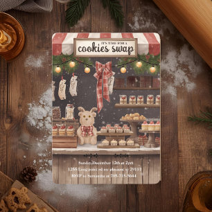 Convites “Trocando Cookies Rústicos de Natal 