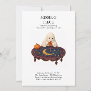 Convites Trocando Peças de Puzzle de Halloween da Peça Falt