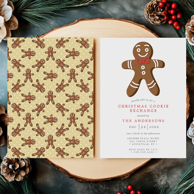 Convites Trocas de Biscoitos de Natal Homem de Gengibre Ama (Criador carregado)