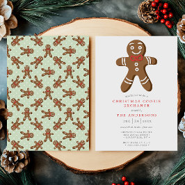 Convites Trocas de Biscoitos de Natal Homem de Pão de Gengi