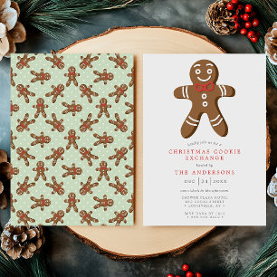 Convites Trocas de Biscoitos de Natal Homem de Pão de Gengi