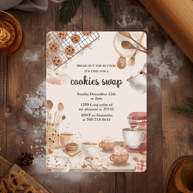 Convites “Trocas de Biscoitos de Natal Neutros (Criador carregado)