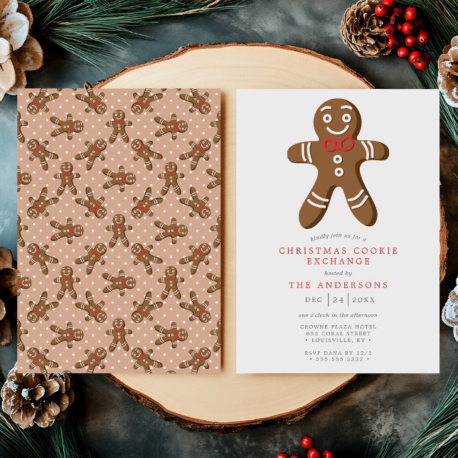 Convites Trocas de Natal de Biscoitos de Gengibre em Forma  (Criador carregado)