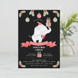 Convites Troféu de Natal Branco Troca de Presentes Almoço