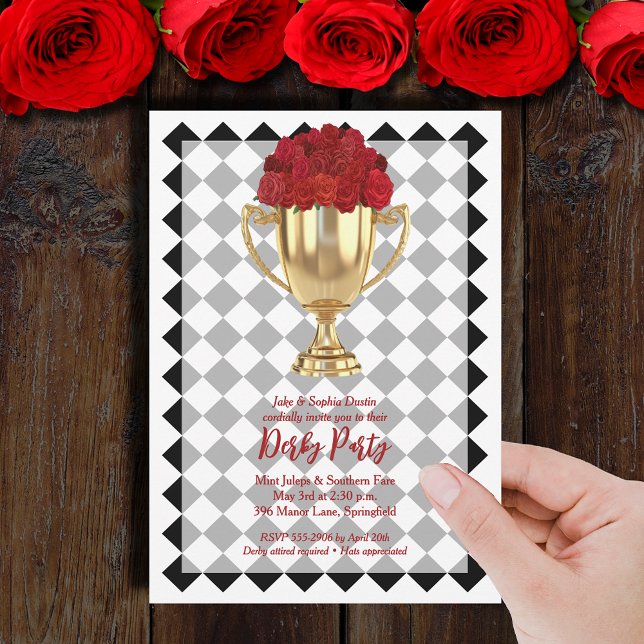 Convites Troféu Derby Day e Rosas (Derby day trophy and red roses party invitations - INSTANT DOWNLOAD and/or PRINTED)