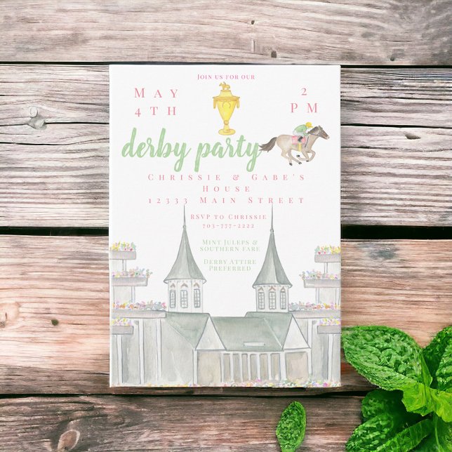 Convites Troféu Dourado do Jockey do Partido Derby Watercol (Criador carregado)