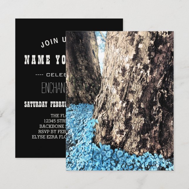 Convites troncos de árvore (Frente/Verso)