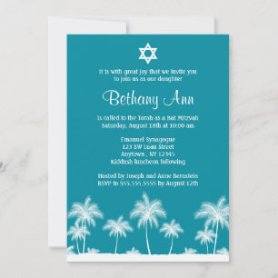 Convites tropicais de Mitzvah do bastão da cercet