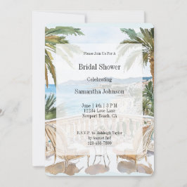 Convites Tropical Beach French Riviera Bridal Shower