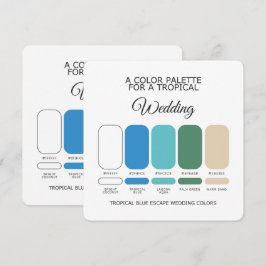 Convites Tropical Blue Wedding Color Palette Card