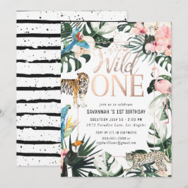 Convites Tropical Chic | Festa de Aniversário Pink Wild One