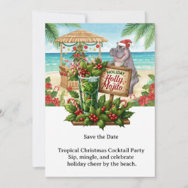 Convites Tropical Christmas Cocktail Party Invitation