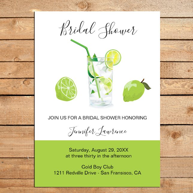 Convites Tropical Citrus Green Lime Bridal Shower  (Criador carregado)