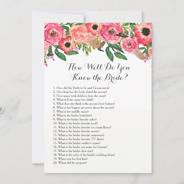 Convites Tropical Como conhece a noiva? (Frente)