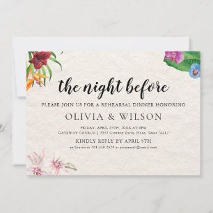Convites Tropical Da Noite Antes Do Jantar De Ensaio