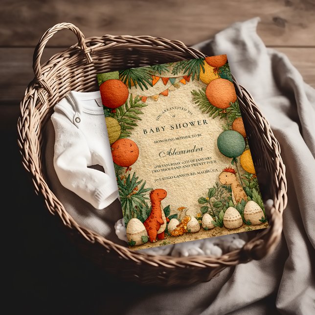 Convites Tropical Dinosaur Theme Baby Shower (Criador carregado)