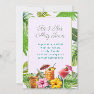 Convites Tropical Drinks Couples Shower invitation
