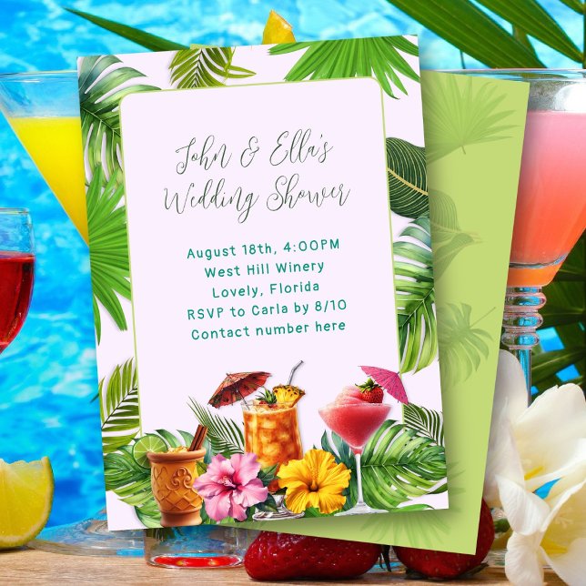 Convites Tropical Drinks Couples Shower invitation (Criador carregado)