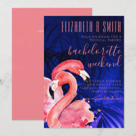 Convites Tropical Flamingo BACHELORETTE FIM DE SEMANA Cor d