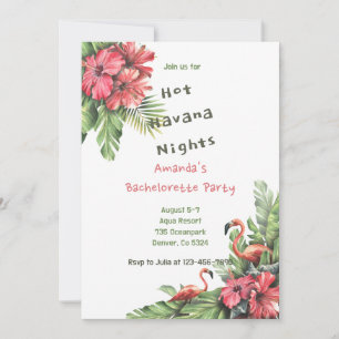 Convites Tropical Flamingo Bachelorette Weekend Pary