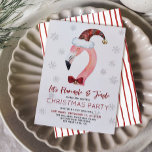 Convites Tropical Flamingo Xadrez Santa Festa de Natal<br><div class="desc">Prepare seus convidados para uma reunião de férias cheia de alegria festiva, risos, e um toque de elegância divertida com este Convite de festas de Natal Tropical Flamingle & Jingle, Xadrez Santa Hat. Apresentando um flamingo encantador em um Papai Noel xadrez rodeado por delicados flocos de neve, este design dá...</div>
