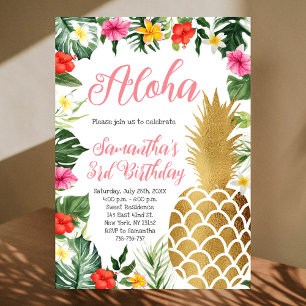 Convites Tropical Floral Aloha Birthday Luau Partido Havaia