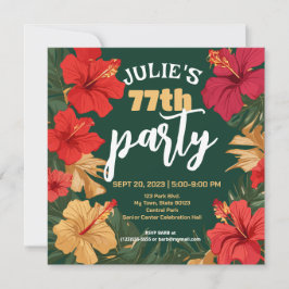 Convites Tropical Floral Birthday Convide Personalizável