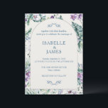 Convites Tropical Floral Botanical Wedding Personalized<br><div class="desc">Celebrate your love story with this elegant botanical wedding invitation, featuring lush watercolor purple orchids, tropical monstera leaves, and delicate greenery surrounding a classic arched frame. Perfect for garden weddings, tropical celebrations, or any boho-inspired affair. Easily personalize with your names, wedding date, venue, and all event details to create a...</div>