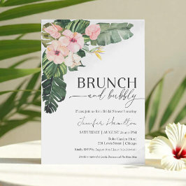 Convites Tropical Floral Brunch e Chá de panela Borracha