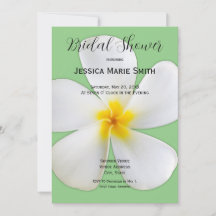 Tropical Floral, Plumeria Branca em Sage, Bridal