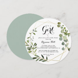 Convites Tropical Geométrica Dourada É um Chá de fraldas