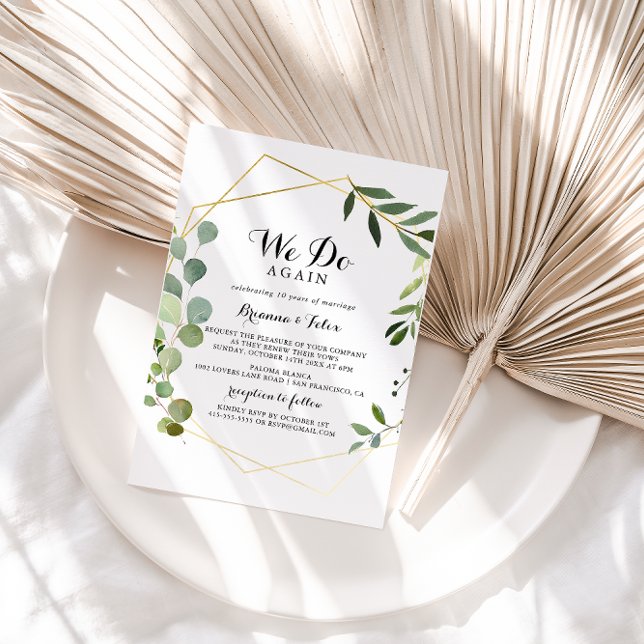 Convites Tropical Geométrica Dourada Que Fazemos Novamente  (Criador carregado)