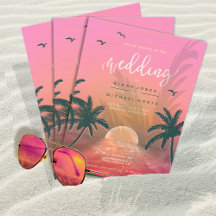 Tropical Isle Sunrise Wedding Pink L2 ID581