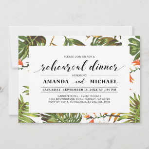 Convites Tropical   Jantar de Ensaios de Casamento Moderno 