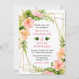 Convites Tropical Jungle with Foliage Wedding