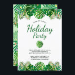 Convites Tropical Leaves Lights Foliage Holiday Beach Party<br><div class="desc">Este design moderno, chic, apresenta uma exuberante folhagem de floresta tropical da praia, incluindo frondes de palma e folhas filodendrónicas no topo e no fundo, na frente, cobertas com luzes de férias multicoloridas. No centro estão os detalhes personalizáveis para seu evento especial na tipografia popular, incluindo as fontes de script...</div>