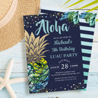 Tropical Luau Pineapple Beach Marinho Blue Birday