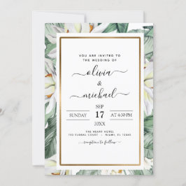 Convites Tropical Magnolia Floral Invitation Flyer