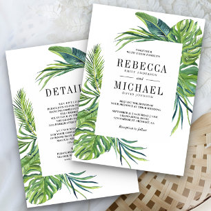 Convites Tropical Monstera Palmeira Tudo em Um Casamento