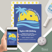 Tropical Palm Tree Beach Ocean Pickleball