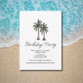 Convites Tropical Palm Trees Elegant 30th Birthday Party