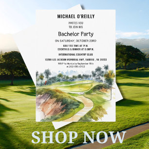 Convites Tropical Palms Golf Bachelor Party