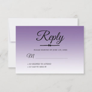 Convites Tropical Purple Ombre Sweet 16 RSVP