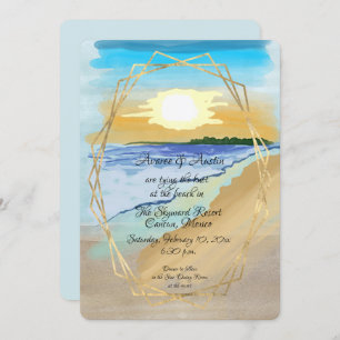 Convites Tropical Resort Beach Watercolor