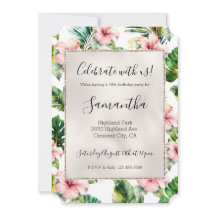 Tropical Rosa Hibiscus Floral