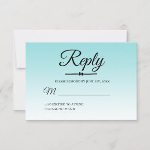 Convites Tropical Sea Shell Blue Ombre Sweet 16 RSVP