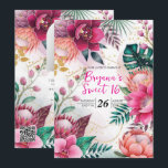 Convites Tropical Stardust Garden Floral Paradise Sweet 16<br><div class="desc">Customize for any event</div>