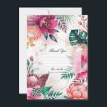 Convites Tropical Stardust Garden Floral Paradise Wedding<br><div class="desc">Thank You Card. Check out other items in this matching suite.</div>